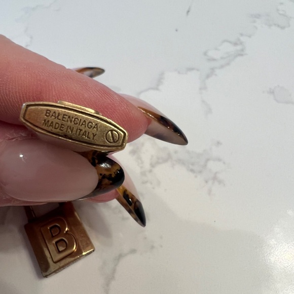 Balenciaga Lock Brass Earrings - Picture 3 of 3